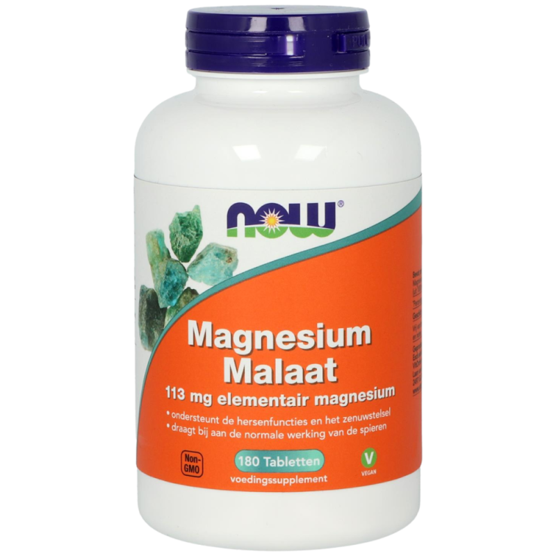 Now Magnesium Malaat 113mg 180 tabletten