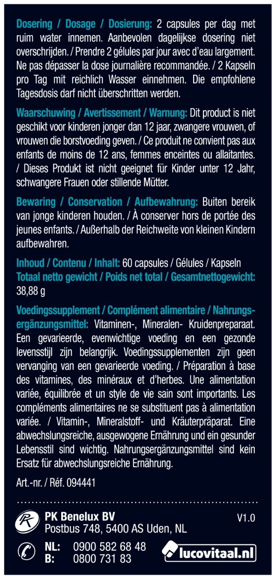 Lucovitaal Zweet Balans 60 Caps