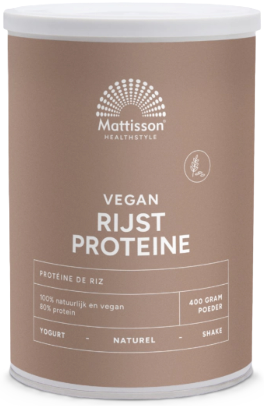 Rijst Proteïne Poeder Naturel 80% 400 Gram