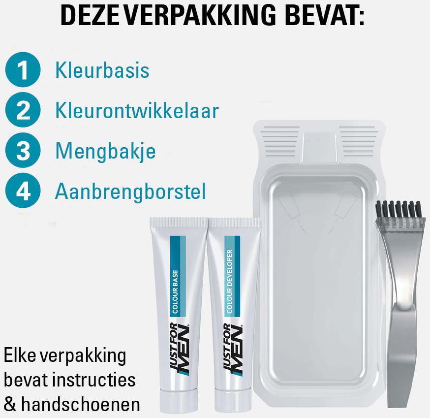 Just For Men Snor & Baard Donkerbruin M45 1 Set