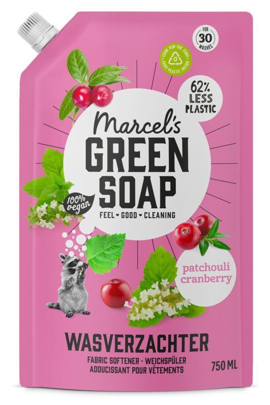 Marcel's Green Soap Marcels Green Soap Wasverzachter patchouli & cranberry navulling 750ml