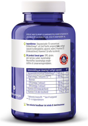 Vitakruid Visolie 1400 TG Sport met D3 90 Softgels