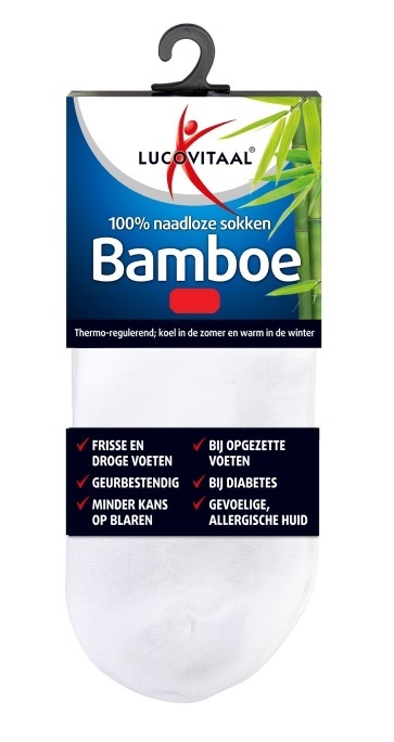 Bamboe Enkelsok Wit 35-38 1 paar