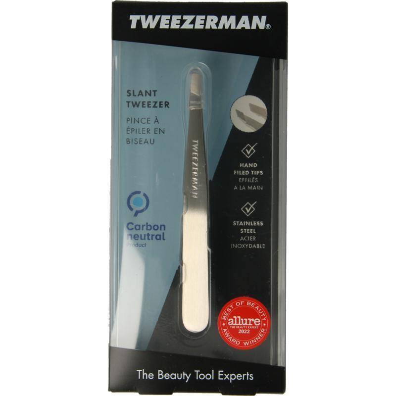 Slant tweezer klassiek stainless steel 1 Stuk