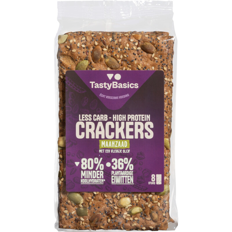 Less carb-high protein crackers maanzaad 200g