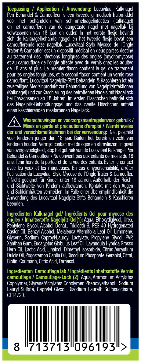 Lucovitaal Kalknagel Pen Duo Behandel & Camoufleer 2x4 ml